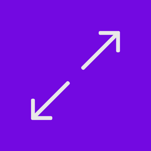 setas duplas de expandir brancas no fundo roxo